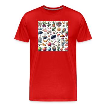Temps - T-shirt bio Premium Homme - rouge - Devant - Damien (186cm)