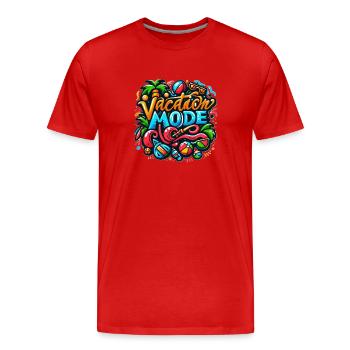 Vacation Mode - Männer Premium Bio T-Shirt - Rot - Vorne - Damien (186cm)