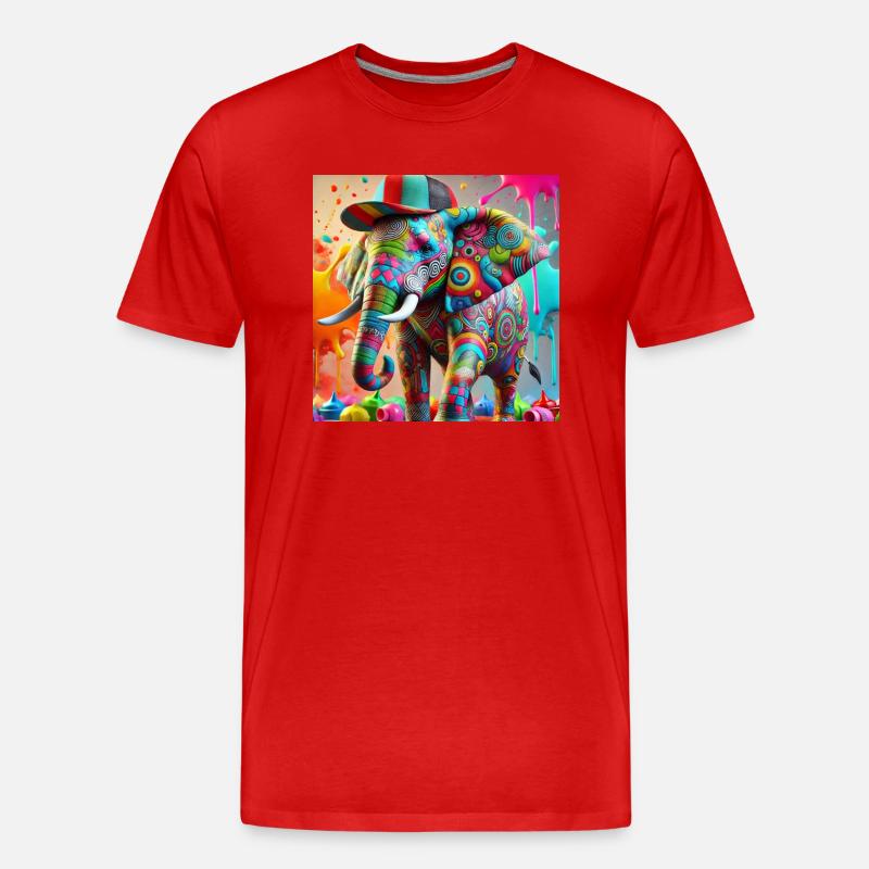 Elefant - Männer Premium Bio T-Shirt - Rot