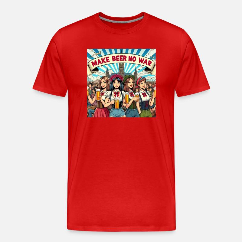 MAKE BEER NO WAR4 - Männer Premium Bio T-Shirt - Rot