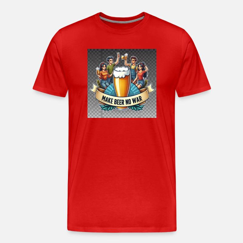 make Beer No War Logo - Männer Premium Bio T-Shirt - Rot