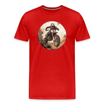 Motocross adventure for real adrenaline junkies - Men's Premium Organic T-Shirt - red - Front - Damien (186cm)
