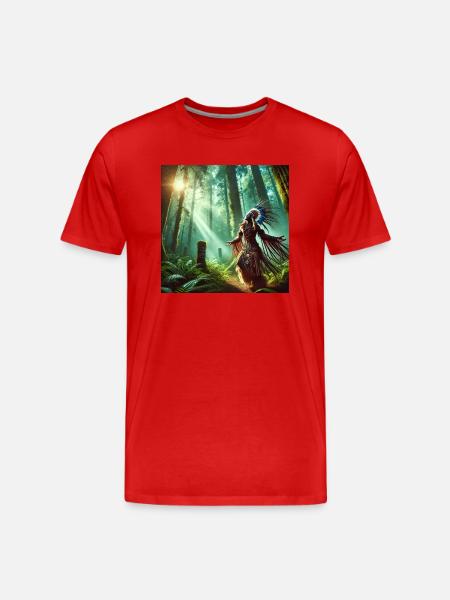 Shaman in Trance (A) - Men's Premium Organic T-Shirt - red