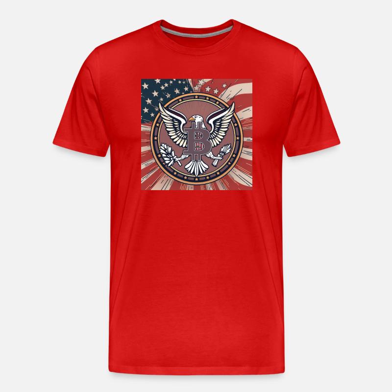 Bitcoin, USA, eagle - Männer Premium Bio T-Shirt - Rot
