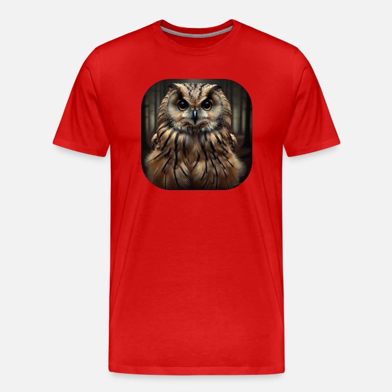 Eule - Männer Premium Bio T-Shirt - Rot