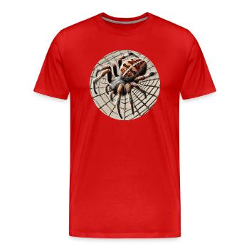 Araignée croisée - T-shirt bio Premium Homme - rouge - Devant - Damien (186cm)