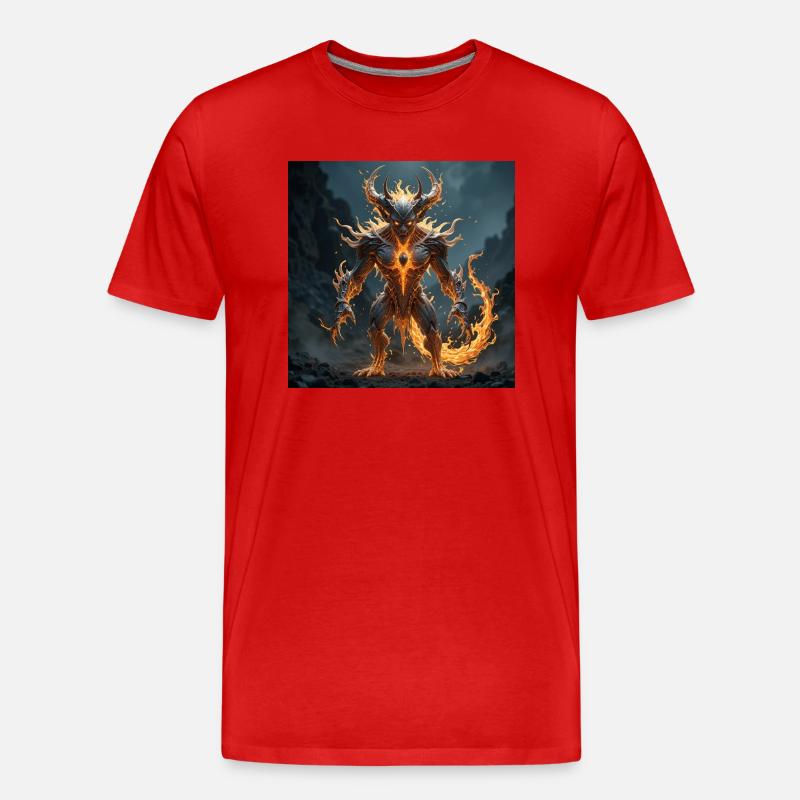 Hellius - Männer Premium Bio T-Shirt - Rot
