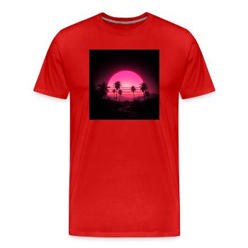 A dreamlike surreal image with high contrast an - T-shirt bio Premium Homme - rouge - Devant - Damien (186cm)