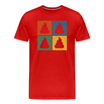 Caca Pop Art – Coloré et ironique - T-shirt bio Premium Homme - rouge - Devant - Damien (186cm)