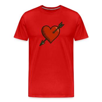 Vintage Love Shot – Romance with depth - Men's Premium Organic T-Shirt - red - Front - Damien (186cm)