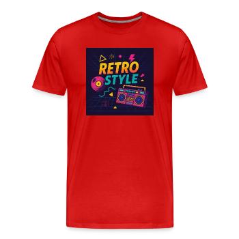 Retro Style – Mixtape Edition - Männer Premium Bio T-Shirt - Rot - Vorne - Damien (186cm)