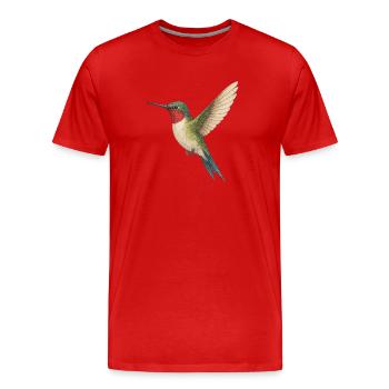 Colibri à gorge rubis – la nature rencontre l’élégance - T-shirt bio Premium Homme - rouge - Devant - Damien (186cm)