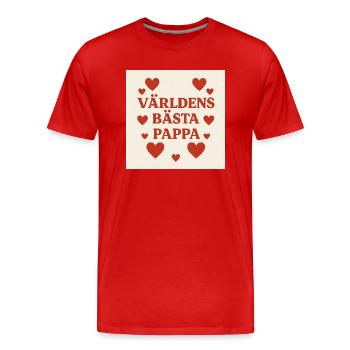 Der beste Vater der Welt - Männer Premium Bio T-Shirt - Rot - Vorne - Damien (186cm)