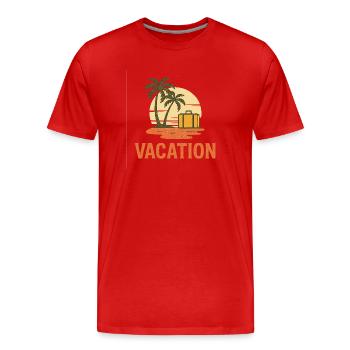 Palmiers et valises – un pur sentiment de vacances - T-shirt bio Premium Homme - rouge - Devant - Damien (186cm)