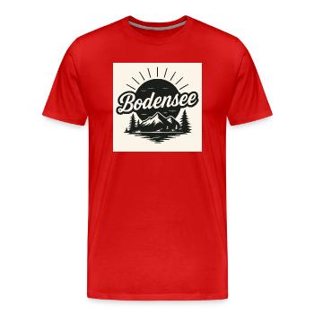 Lac de Constance - T-shirt bio Premium Homme - rouge - Devant - Damien (186cm)