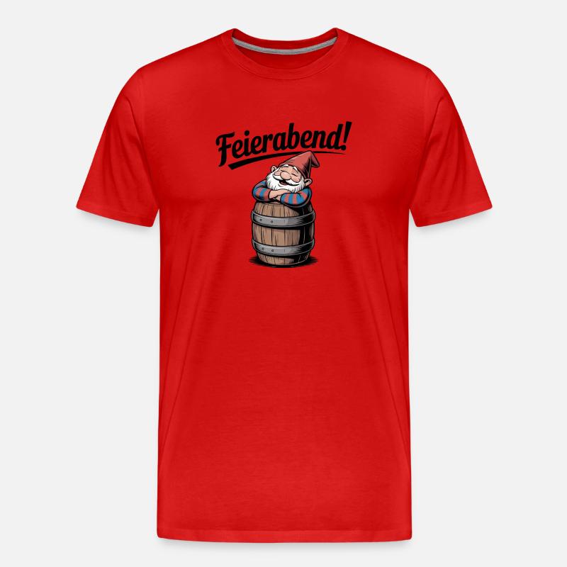 Feierabend - Männer Premium Bio T-Shirt - Rot