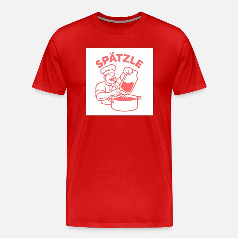 Spätzle - Männer Premium Bio T-Shirt - Rot