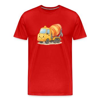 Concrete mixer - Men's Premium Organic T-Shirt - red - Front - Damien (186cm)