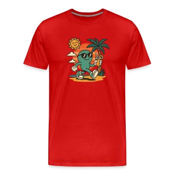 Bonne humeur - T-shirt bio Premium Homme - rouge - Devant - Damien (186cm)