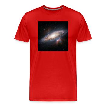 Galaxy Window of Light - Men's Premium Organic T-Shirt - red - Front - Damien (186cm)