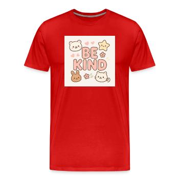 Be kind - Cute design - Männer Premium Bio T-Shirt - Rot - Vorne - Damien (186cm)