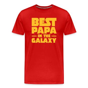 Best Papa In The Galaxy - T-shirt bio Premium Homme - rouge - Devant - Damien (186cm)