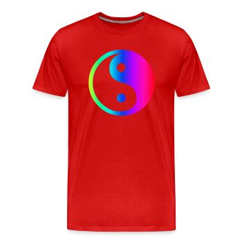 Arc-en-Ying Yang - T-shirt bio Premium Homme - rouge - Devant - Damien (186cm)