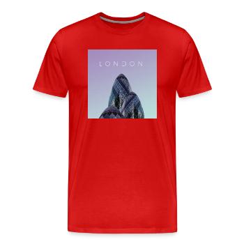 London Poster - Männer Premium Bio T-Shirt - Rot - Vorne - Damien (186cm)