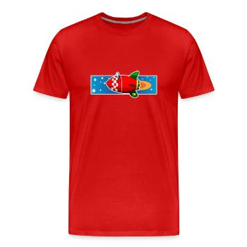 Copie de fusée - T-shirt bio Premium Homme - rouge - Devant - Damien (186cm)