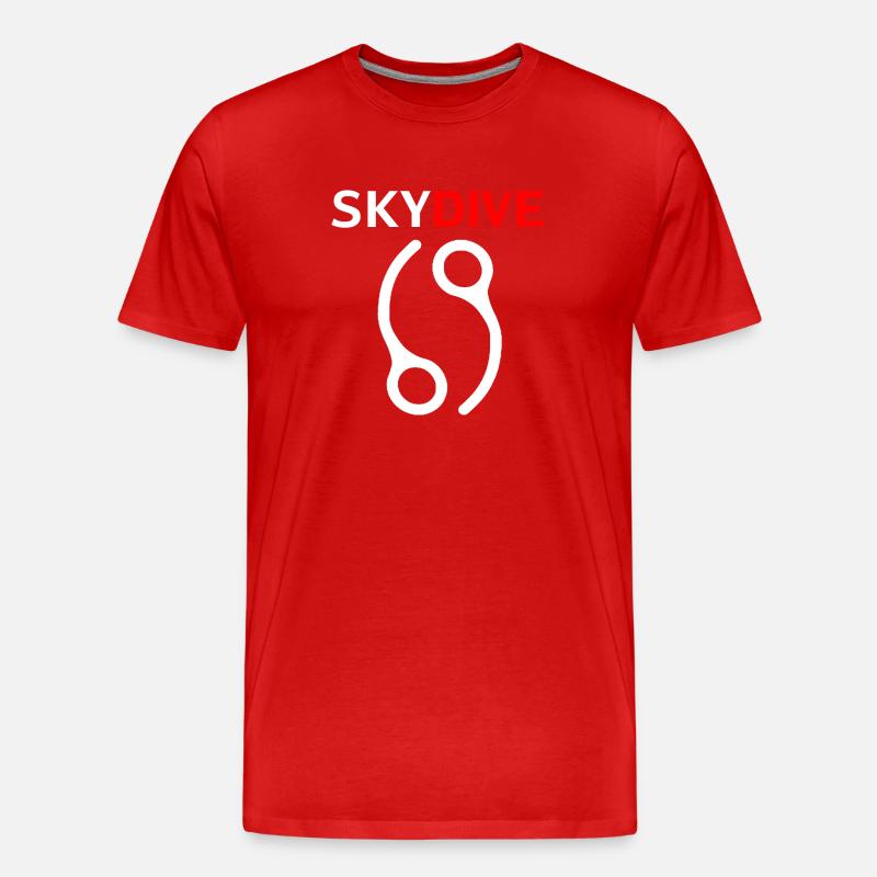 Skydive Pin 69 White - Männer Premium Bio T-Shirt - Rot