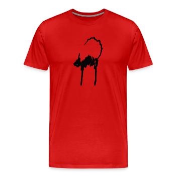 Cadeau d'animal familier de chat de griffonnage - T-shirt bio Premium Homme - rouge - Devant - Damien (186cm)
