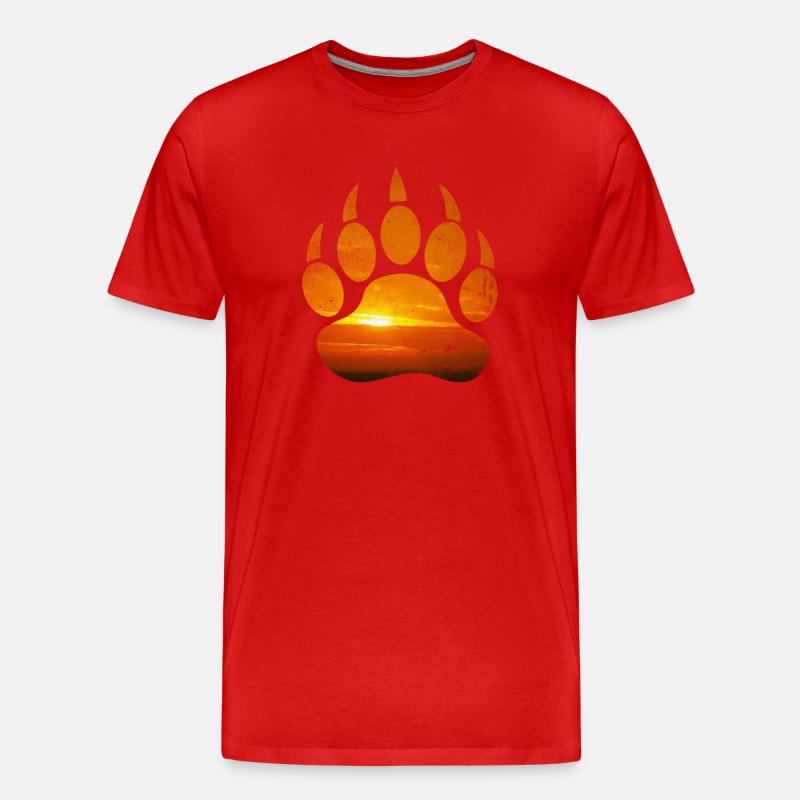 Bärenkralle Geschenk Bär Bären Bärenfüß Pfote - Männer Premium Bio T-Shirt - Rot
