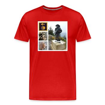 pixlr 20180518201411429 Way of St. James - Men's Premium Organic T-Shirt - red - Front - Damien (186cm)