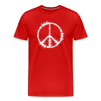 Peace sign - Men's Premium Organic T-Shirt - red - Front - Damien (186cm)