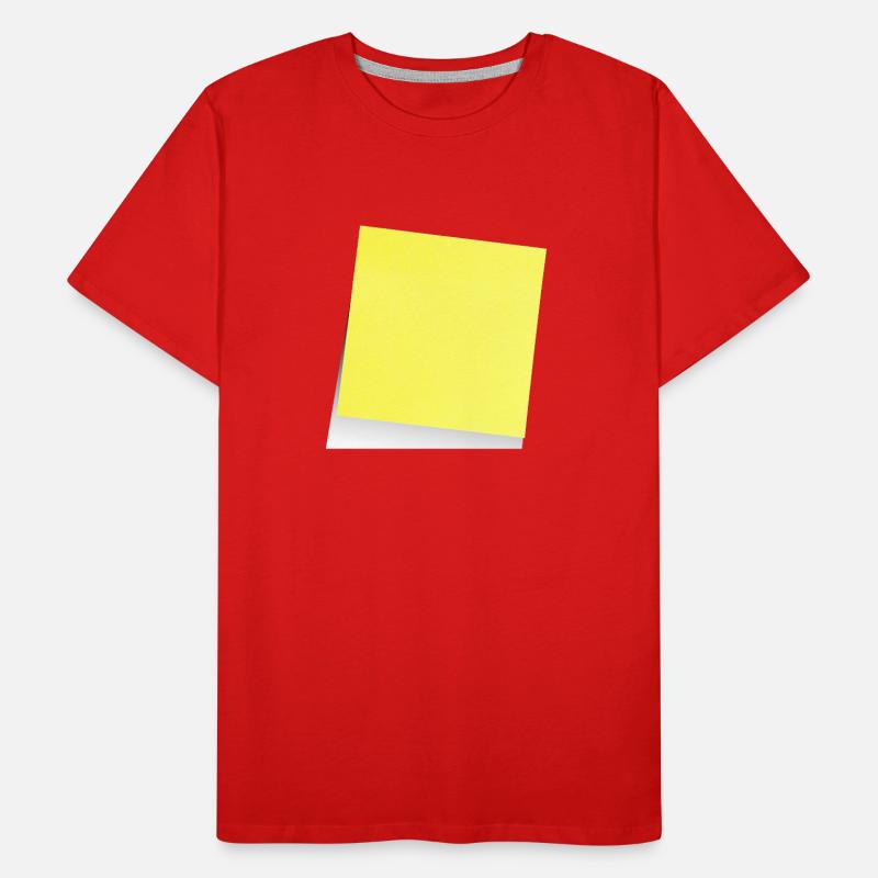 note jaune , adhésif , sticky note T-shirt bio Premium Homme