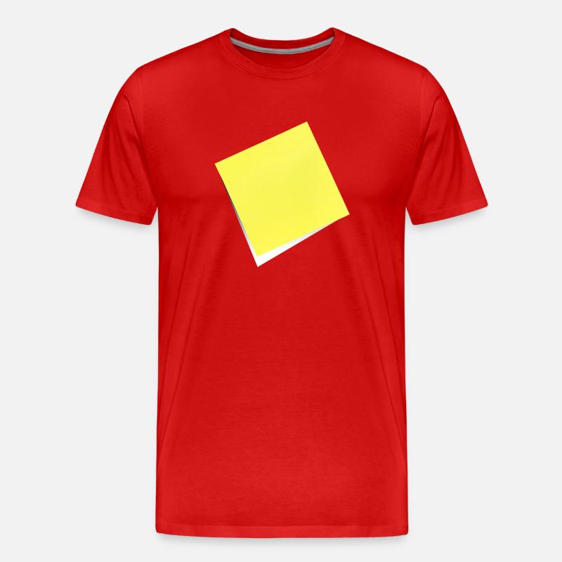 note jaune , adhésif , sticky note - T-shirt bio Premium Homme - rouge