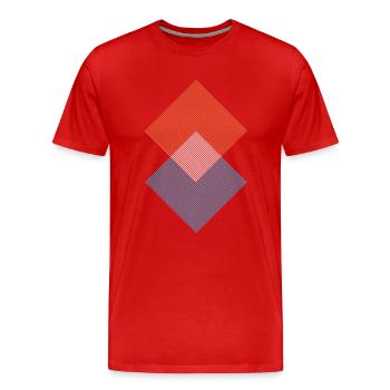 Formes géométriques - T-shirt bio Premium Homme - rouge - Devant - Damien (186cm)