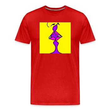 Kiss gelb - Männer Premium Bio T-Shirt - Rot - Vorne - Damien (186cm)