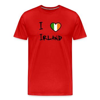 Irland - Männer Premium Bio T-Shirt - Rot - Vorne - Damien (186cm)