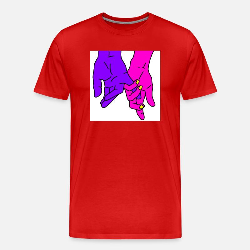 hands lila - Männer Premium Bio T-Shirt - Rot