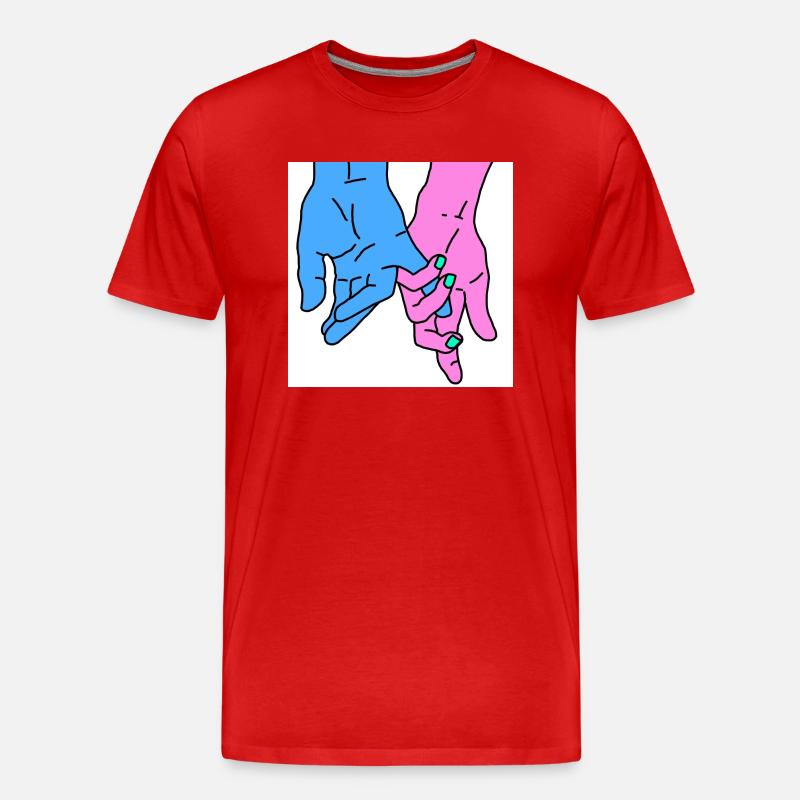 hands rosa - Männer Premium Bio T-Shirt - Rot