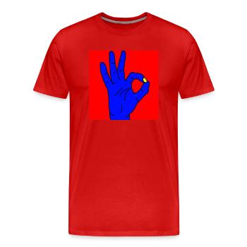 d'accord, rouge - T-shirt bio Premium Homme - rouge - Devant - Damien (186cm)