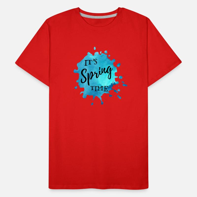 Farbklecks Blau "It's Spring Time" Männer Premium Bio T-Shirt