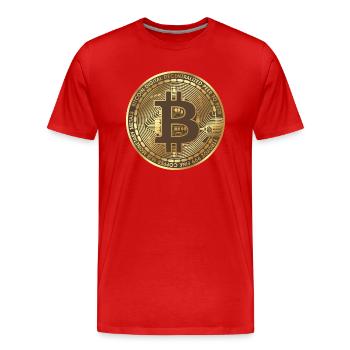 Bitcoin ABC - Männer Premium Bio T-Shirt - Rot - Vorne - Damien (186cm)