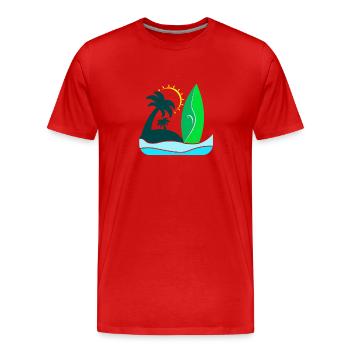 Beach Beach Sun - Men's Premium Organic T-Shirt - red - Front - Damien (186cm)