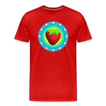 Fraise et coeurs - T-shirt bio Premium Homme - rouge - Devant - Damien (186cm)