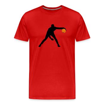 Basketball sportif dribble - T-shirt bio Premium Homme - rouge - Devant - Damien (186cm)
