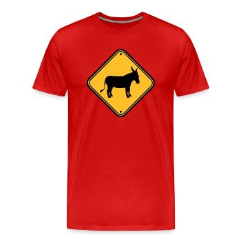 Note danger sign warning caution caution ese - Men's Premium Organic T-Shirt - red - Front - Damien (186cm)