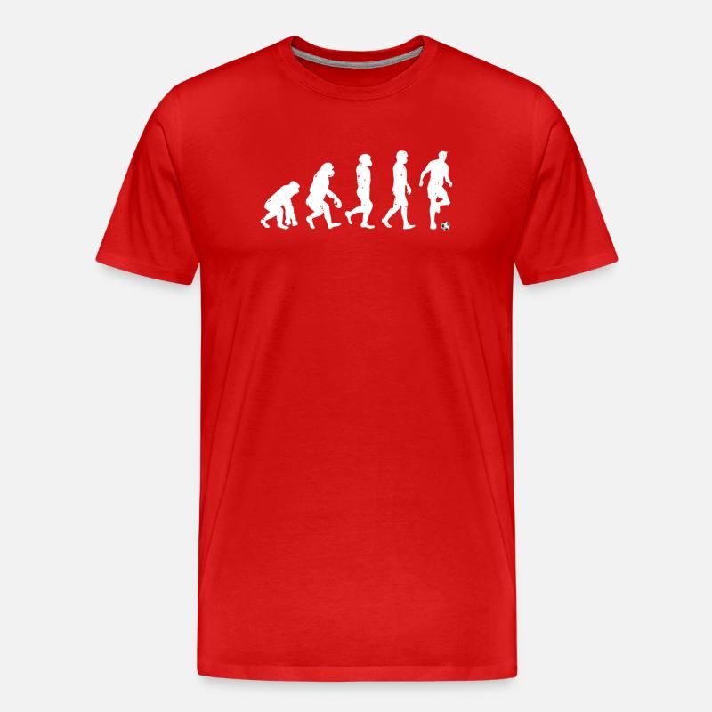 Mankind Evolution Soccer - Evolution Football - Men's Premium Organic T-Shirt - red
