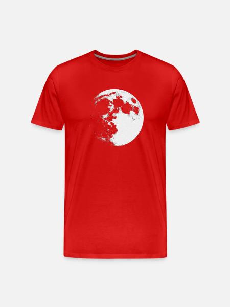 Moon sketch drawing - Men's Premium Organic T-Shirt - red